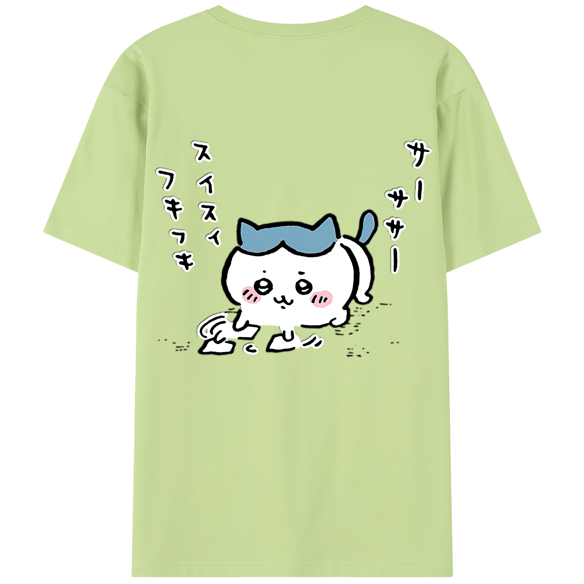 （画像用） ちいかわ ハチワレ Chii-kawa hachiware 綿100％半袖Tシャツ（背面プリント）